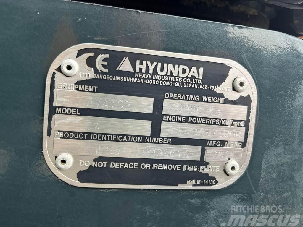 Hyundai HX 220 L ROTOTILT / AC / CENTRAL LUBRICATION / AUX Rupsgraafmachines