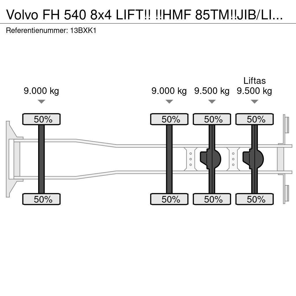 Volvo FH 540 8x4 LIFT!! !!HMF 85TM!!JIB/LIER/WINCH!!2018 Kranen voor alle terreinen