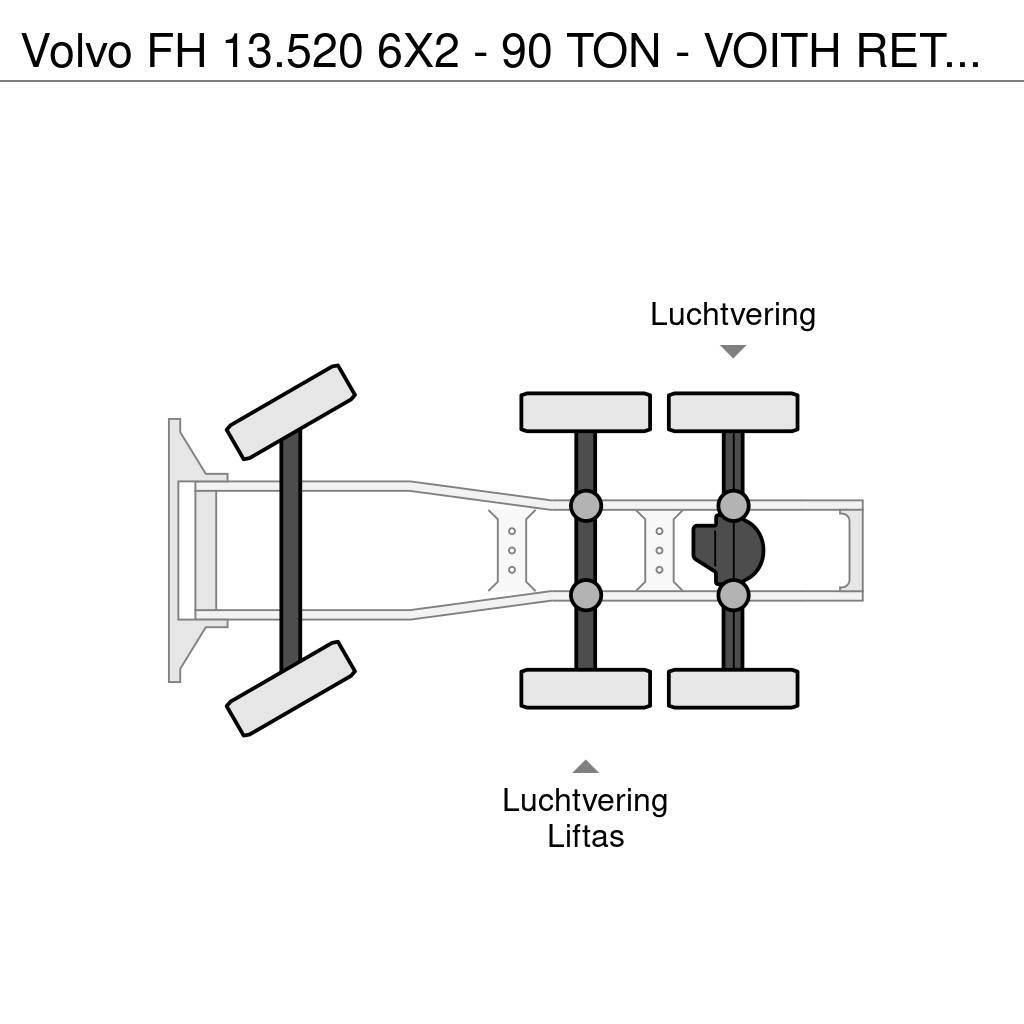 Volvo FH 13.520 6X2 - 90 TON - VOITH RETARDER - BIG AXLE Trekkers