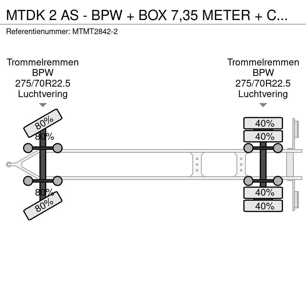 MTDK 2 AS - BPW + BOX 7,35 METER + CARGOLIFT ZEPRO Gesloten opbouw trailers