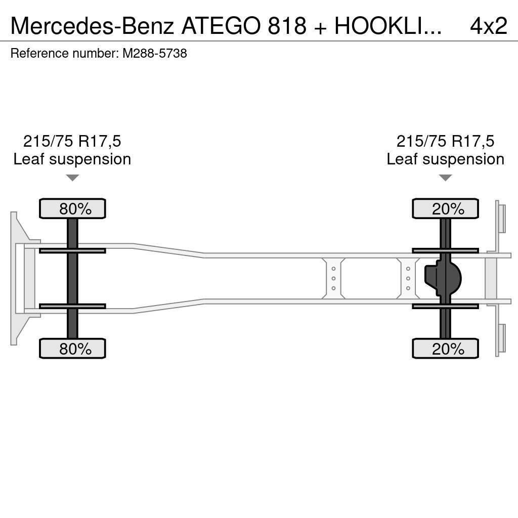 Mercedes-Benz ATEGO 818 + HOOKLIFT + BOX + ANALOG TACHO Vrachtwagen met containersysteem