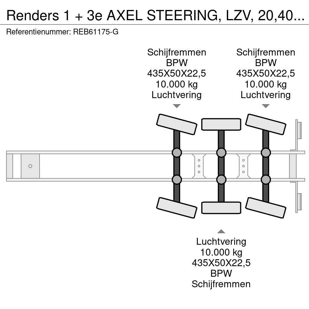 Renders 1 + 3e AXEL STEERING, LZV, 20,40,45 FT Containerchassis