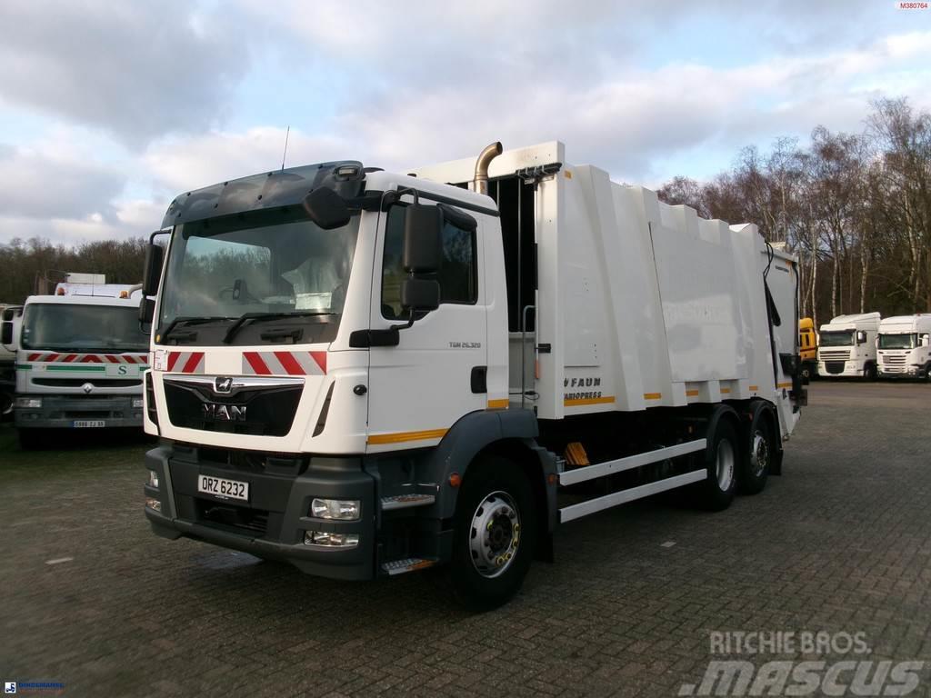 MAN TGM 26.320 6X2 Euro 6 RHD Faun refuse truck Vuilniswagens