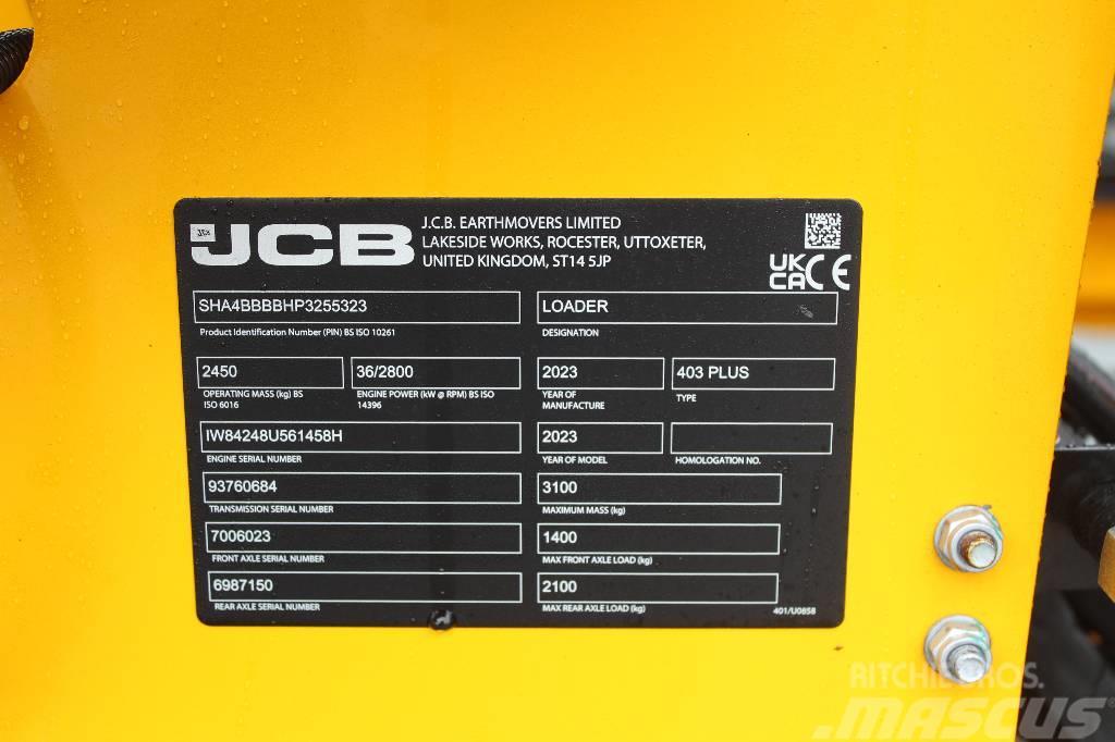 JCB 403 Plus / 3.as hyd, Kauha, Trukkipiikit, 30km/h Miniladers