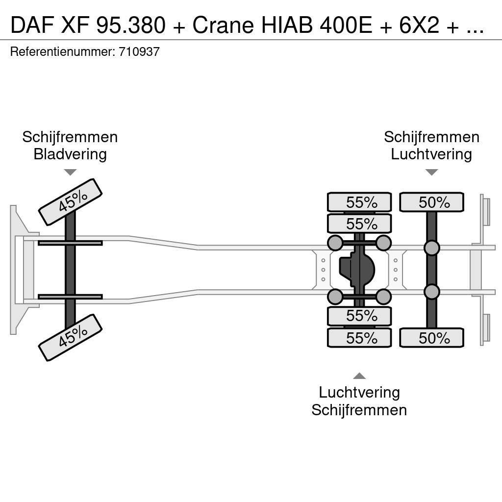 DAF XF 95.380 + Crane HIAB 400E + 6X2 + AIRCO Kranen voor alle terreinen