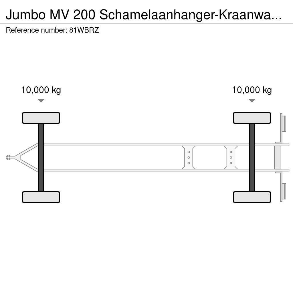 Jumbo MV 200 Schamelaanhanger-Kraanwagen! Vlakke laadvloer