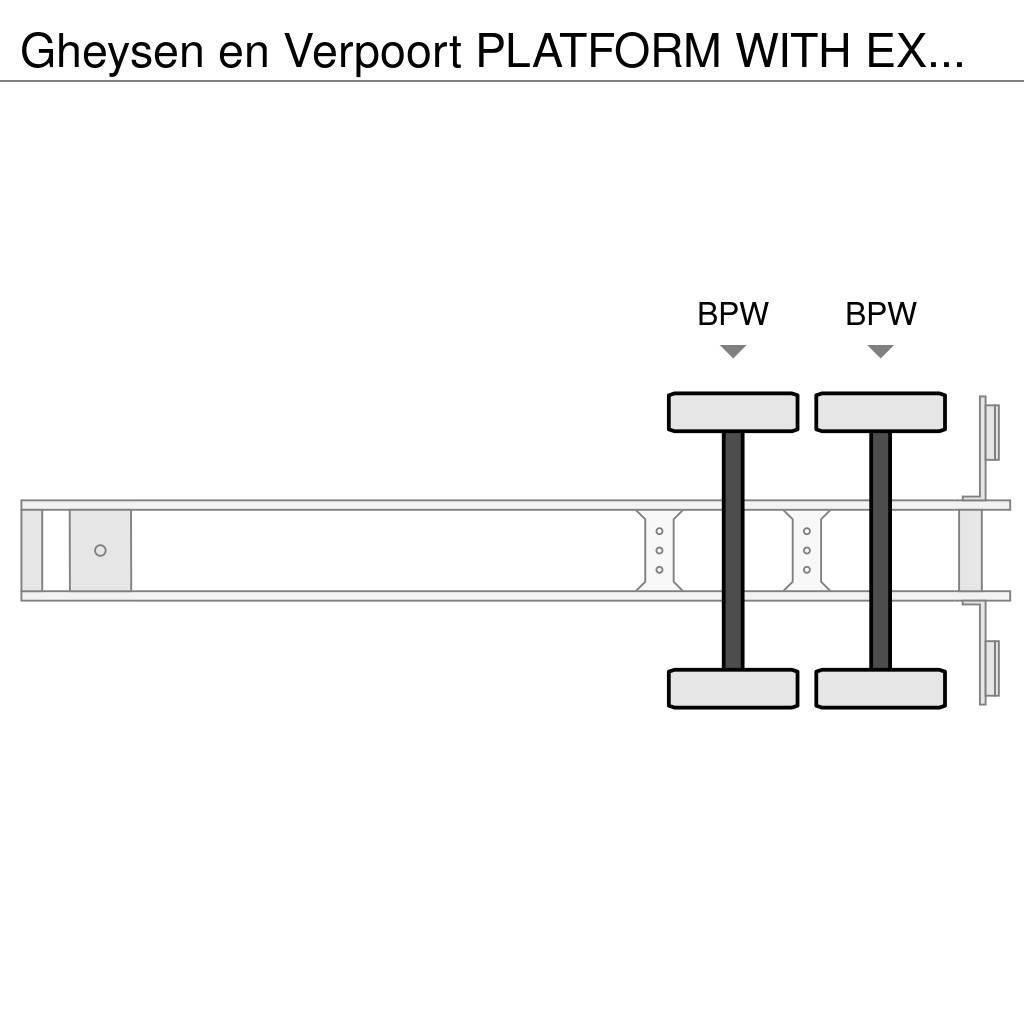  Gheysen en Verpoort PLATFORM WITH EXTENDERS AND LE Low loader-semi-trailers