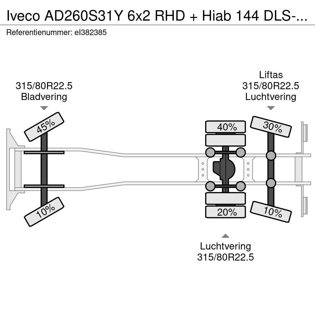 Iveco AD260S31Y 6x2 RHD + Hiab 144 DLS-2 Pro Platte bakwagens