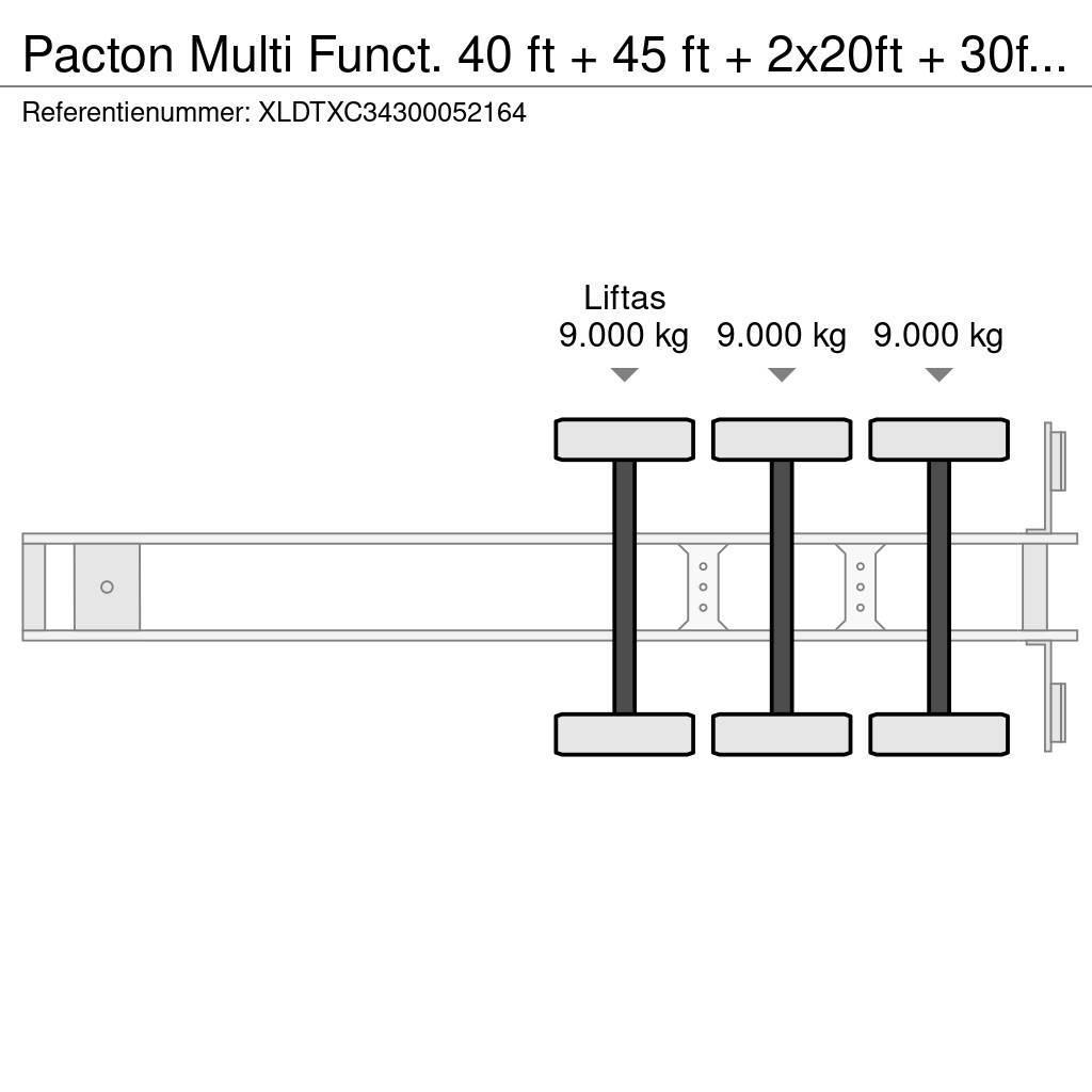Pacton Multi Funct. 40 ft + 45 ft + 2x20ft + 30ft + High Containerchassis