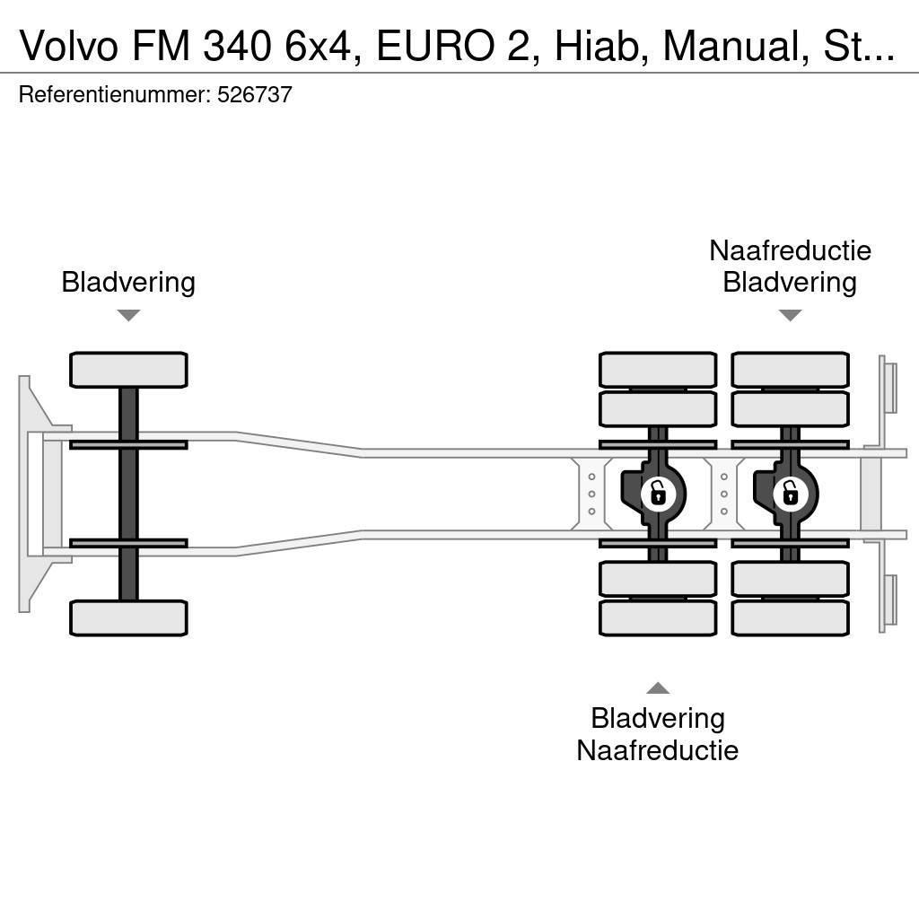 Volvo FM 340 6x4, EURO 2, Hiab, Manual, Steel Suspension Kipper