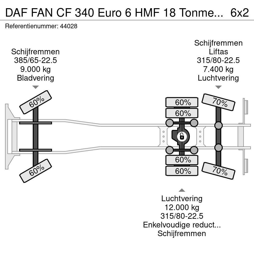 DAF FAN CF 340 Euro 6 HMF 18 Tonmeter laadkraan met li Vrachtwagen met containersysteem