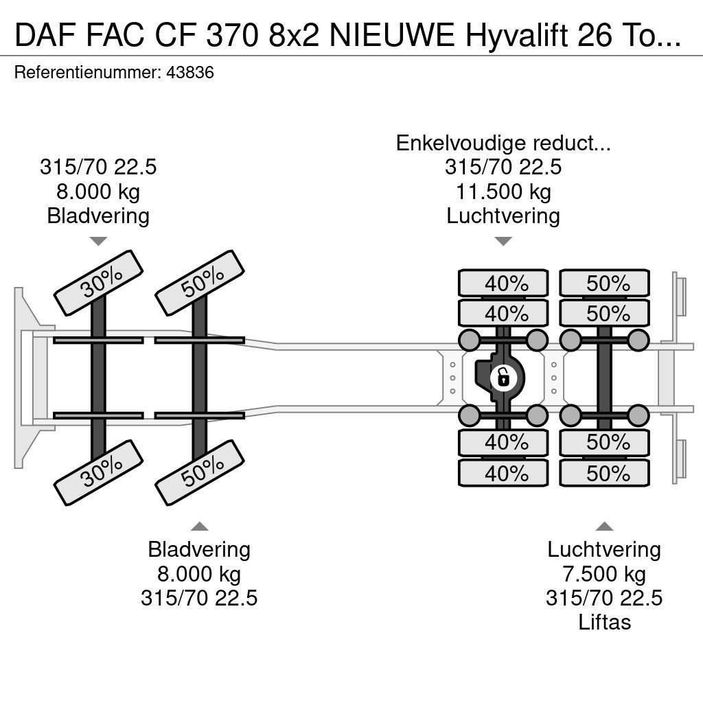DAF FAC CF 370 8x2 NIEUWE Hyvalift 26 Ton haakarmsyste Vrachtwagen met containersysteem