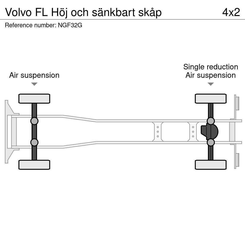 Volvo FL Höj och sänkbart skåp Bakwagens met gesloten opbouw
