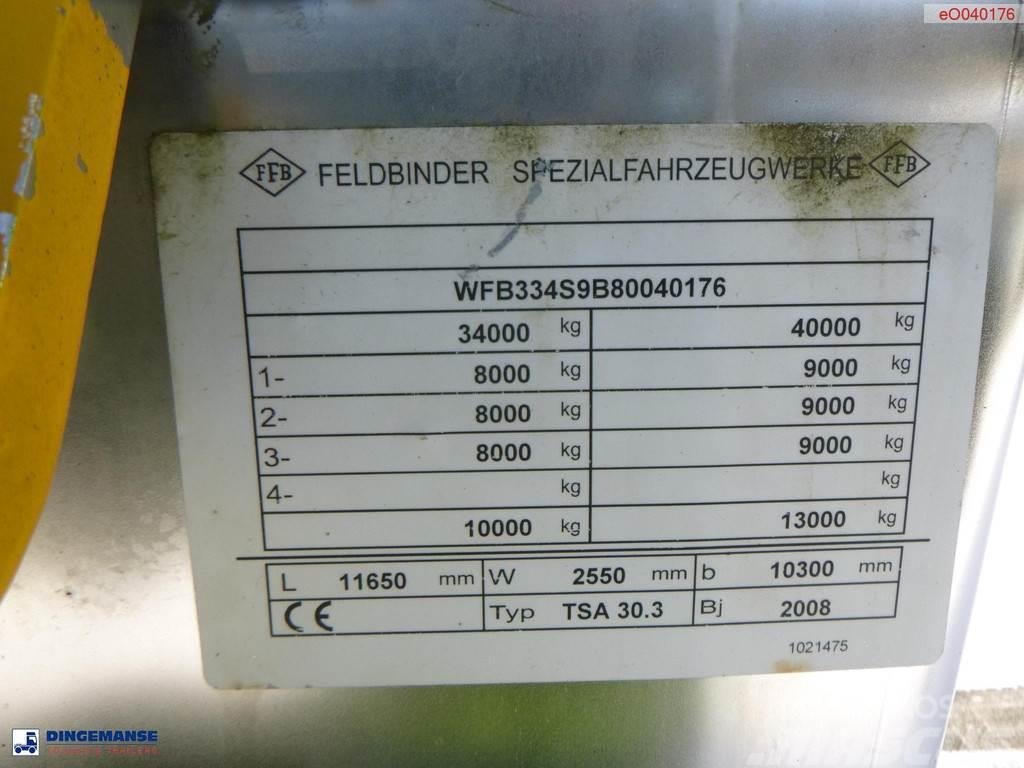 Feldbinder Chemical tank inox L4BH 30 m3 / 1 comp + pump Tankopleggers