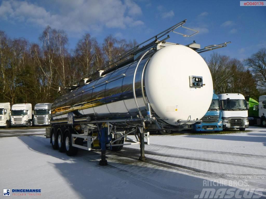 Feldbinder Chemical tank inox L4BH 30 m3 / 1 comp + pump Tankopleggers