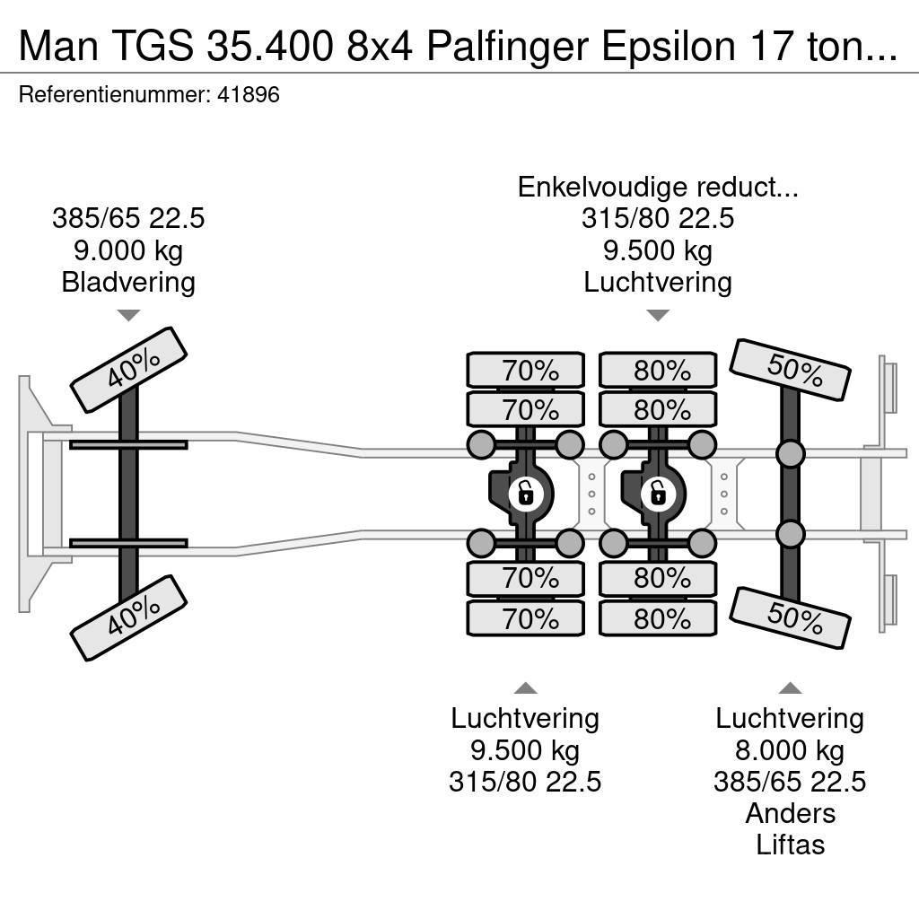 MAN TGS 35.400 8x4 Palfinger Epsilon 17 ton/meter Z-kr Kipper