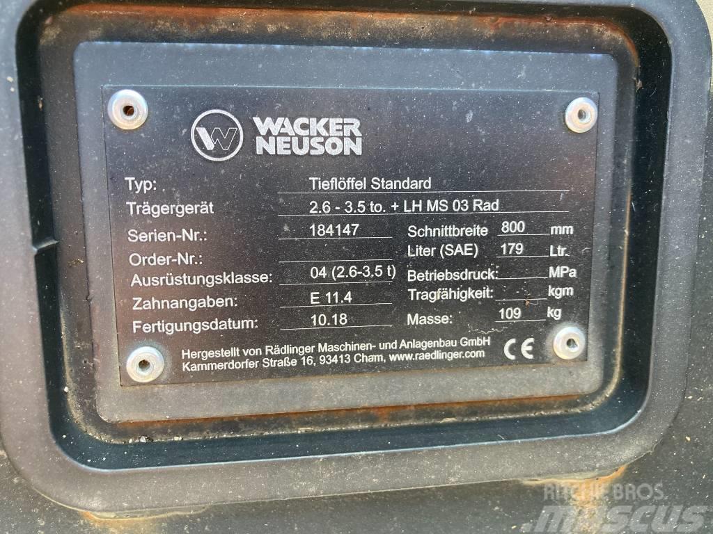 Wacker Neuson Tieflöffel 800mm MS03 Radlog Vergruisbakken