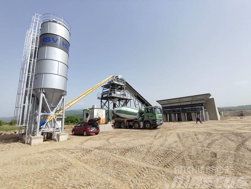Constmach 120 M3/H Stationary Concrete Batching Plant Menginstallaties