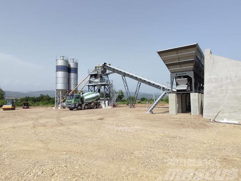 Constmach 120 M3/H Stationary Concrete Batching Plant Menginstallaties