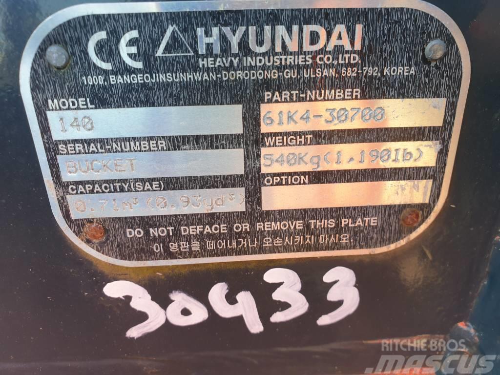 Hyundai Excavator Bucket, 61K4-30700, 140 Bakken
