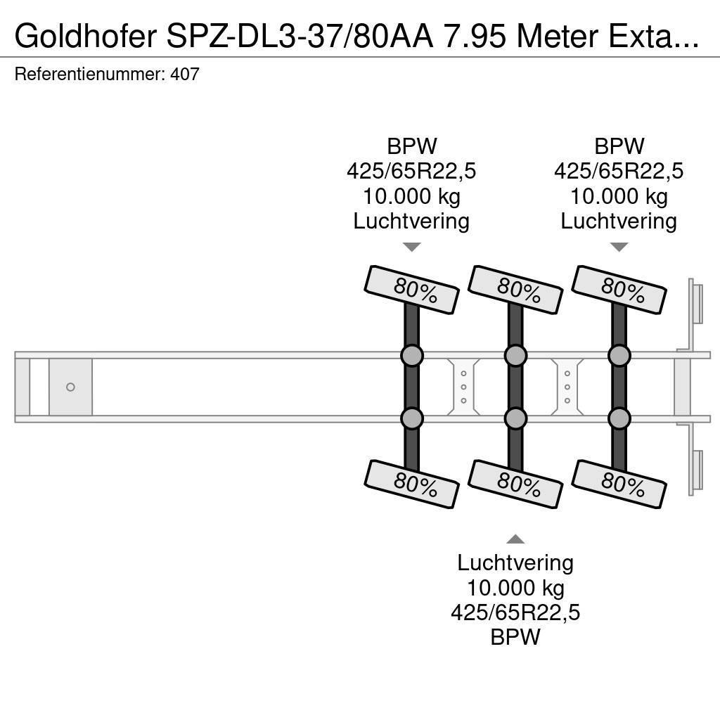Goldhofer SPZ-DL3-37/80AA 7.95 Meter Extandable Powersteerin Vlakke laadvloeren