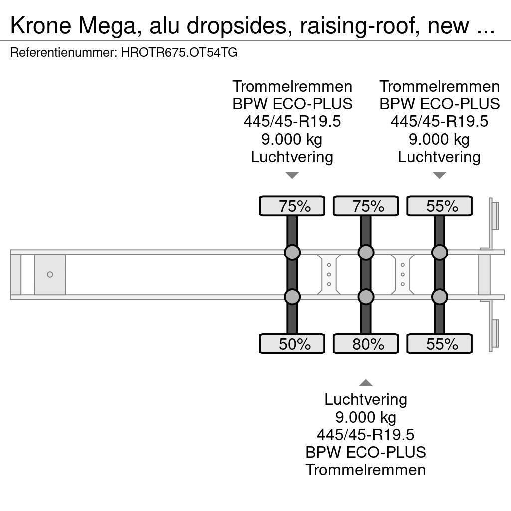 Krone Mega, alu dropsides, raising-roof, new sheets, Cod Gesloten opleggers
