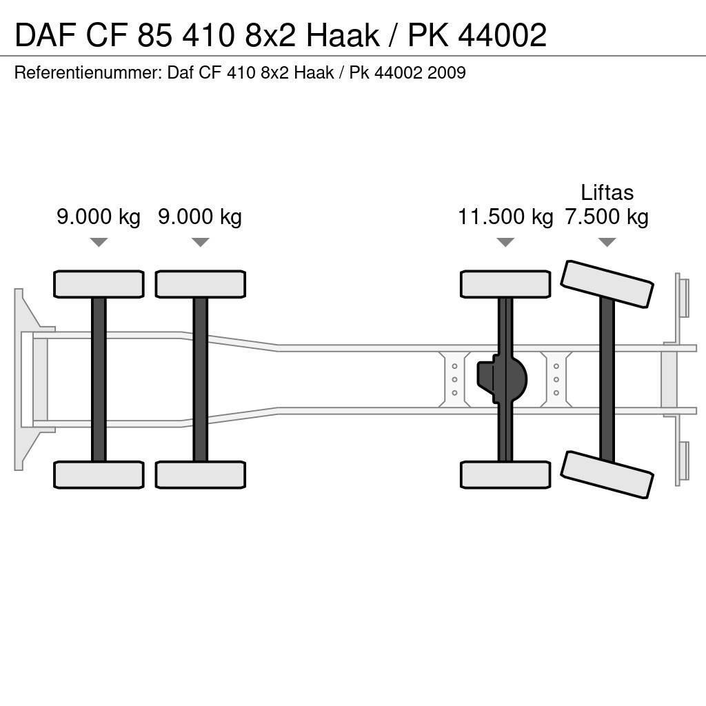 DAF CF 85 410 8x2 Haak / PK 44002 Vrachtwagen met containersysteem