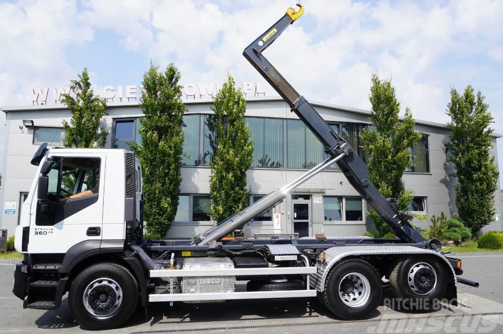 Iveco Stralis 360 E6 6×2 / MARREL 20t hooklift Vrachtwagen met containersysteem
