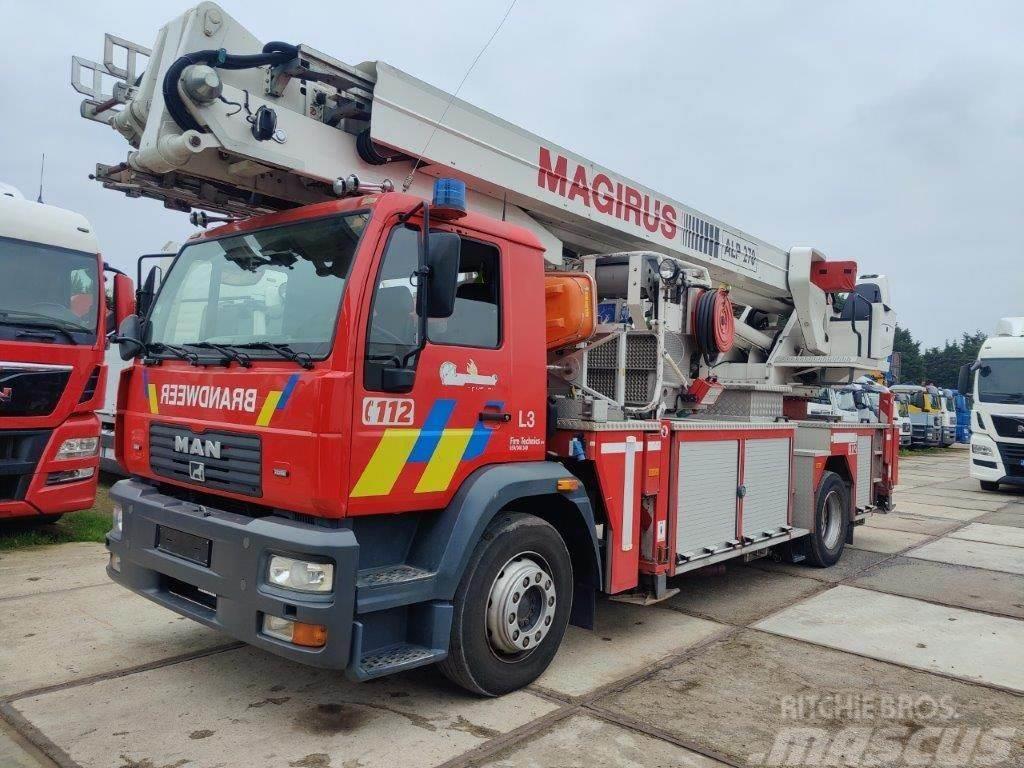 MAN 18.284 Magirus Hoogwerker / Firetruck / Ladderwage Brandweerwagens