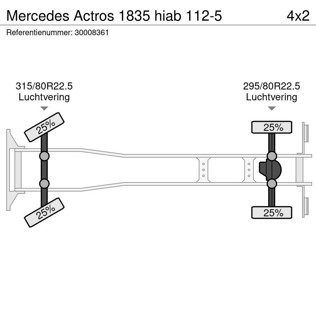 Mercedes-Benz Actros 1835 hiab 112-5 Vlakke laadvloer met kraan