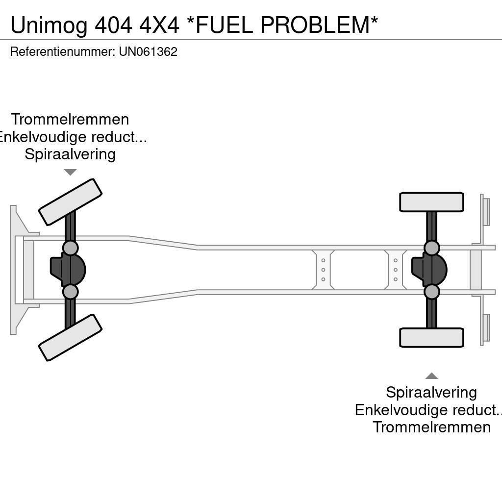 Unimog 404 4X4 *FUEL PROBLEM* Platte bakwagens