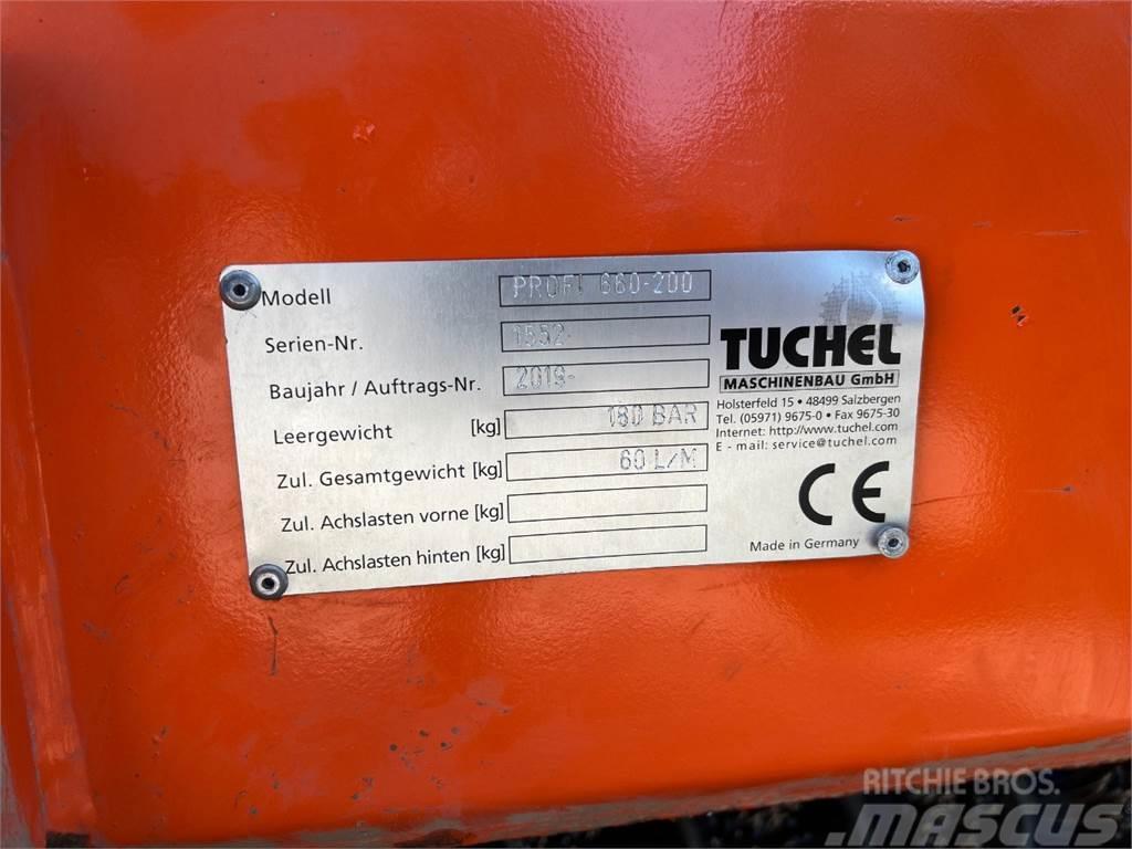 Tuchel Profi 660 kost - 200 cm. bred / Opsamler - kasse - Wielladers