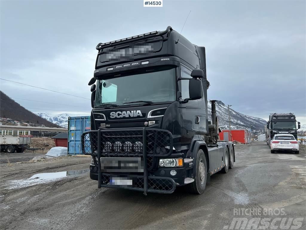 Scania R730 6x4 Crane hauler w/ 22 t/m palfinger crane Vlakke laadvloer met kraan