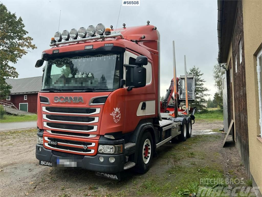 Scania R560 Timber Truck with trailer and crane Hout-Bakwagens