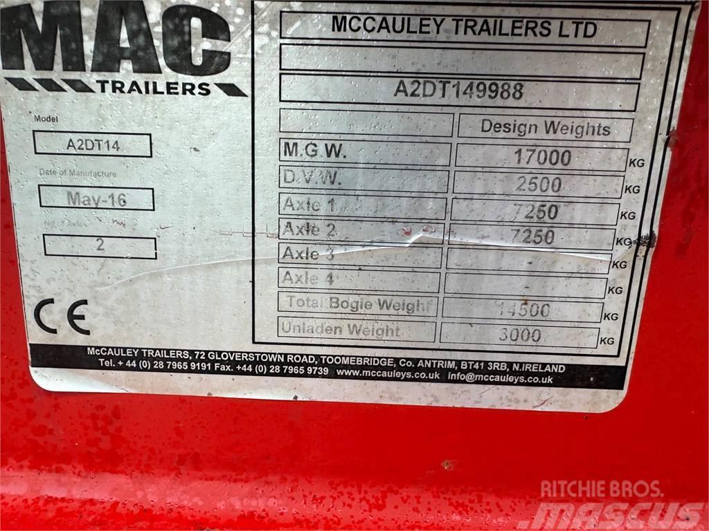  AG McCauley 14 Ton Dump Trailer, Oil & Air Brakes Kipperaanhangers
