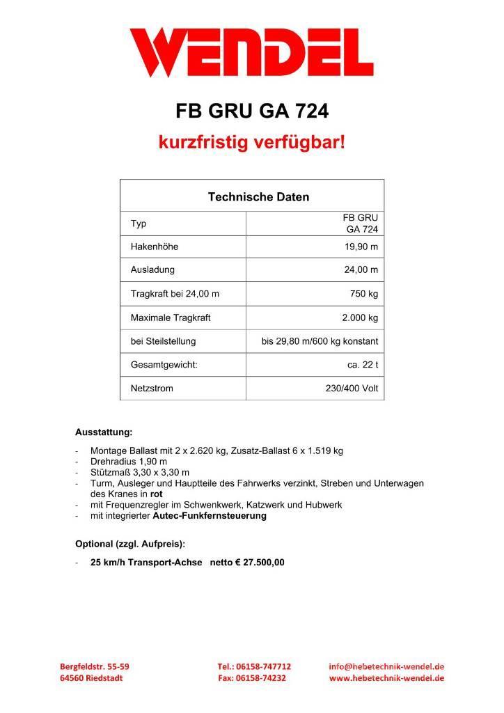 FB GRU GA 724 - Turmdrehkran - Baukran - Kran Torenkranen