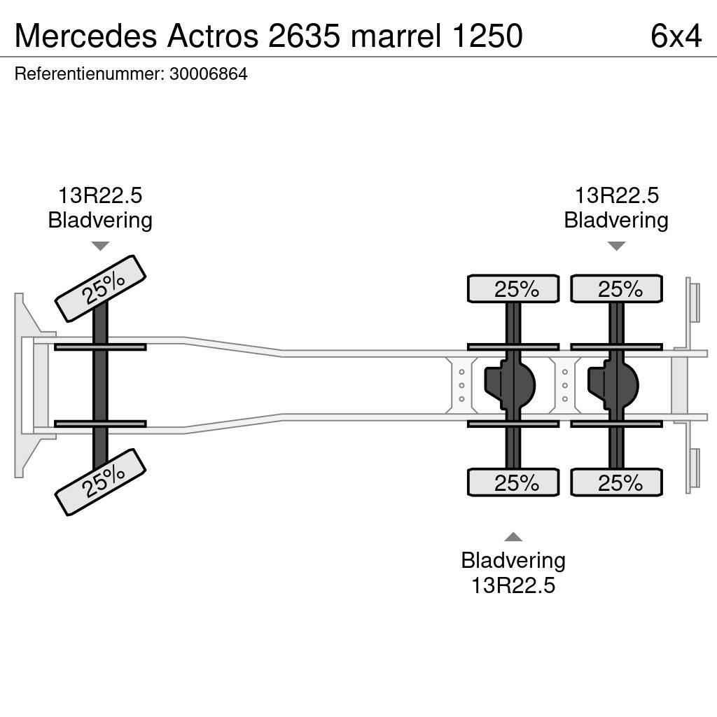 Mercedes-Benz Actros 2635 marrel 1250 Vlakke laadvloer met kraan