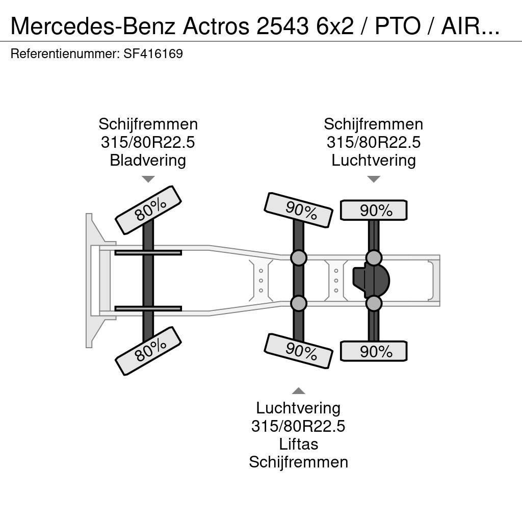 Mercedes-Benz Actros 2543 6x2 / PTO / AIRCO / EURO 6 Trekkers