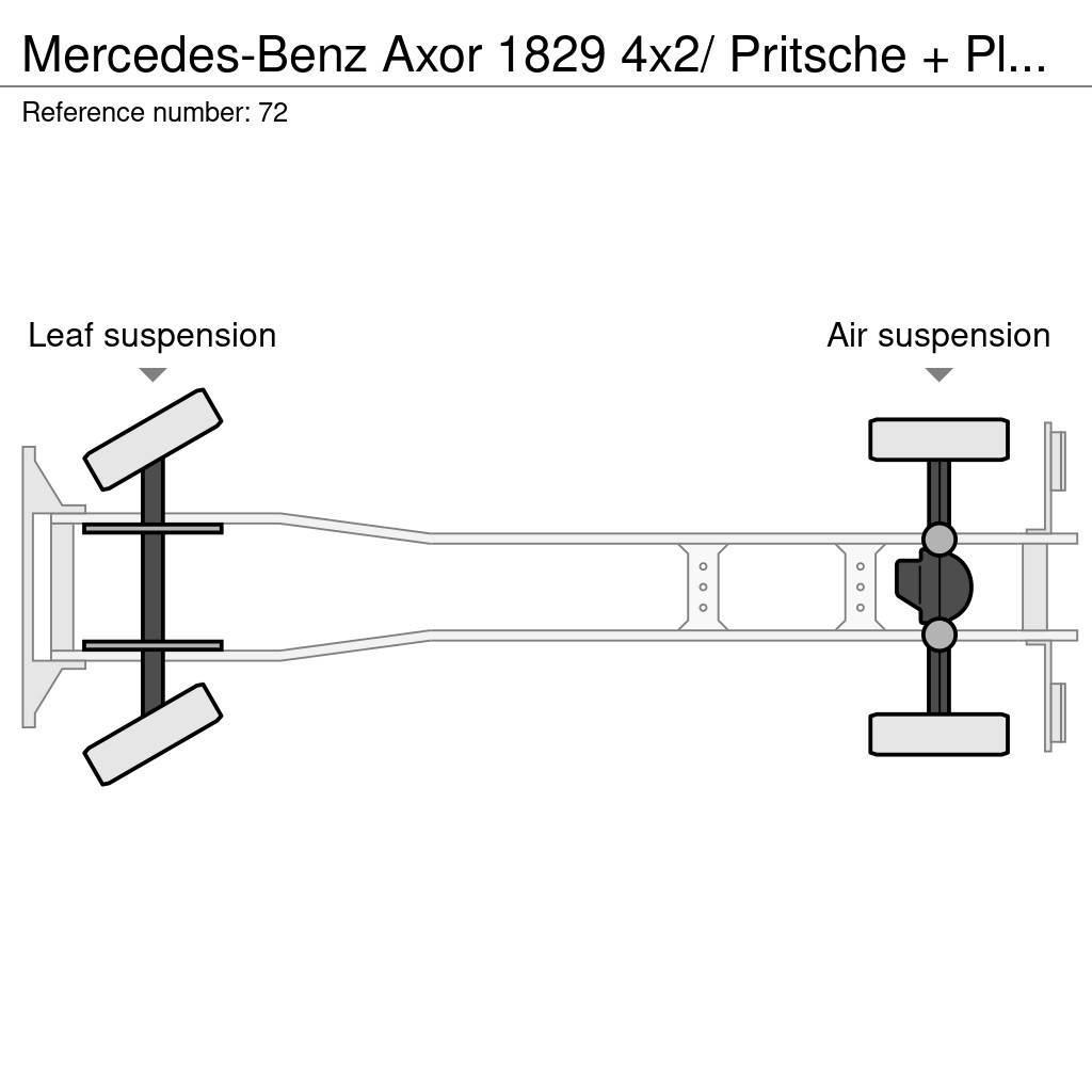 Mercedes-Benz Axor 1829 4x2/ Pritsche + Plane/Euro 4 Schuifzeilopbouw