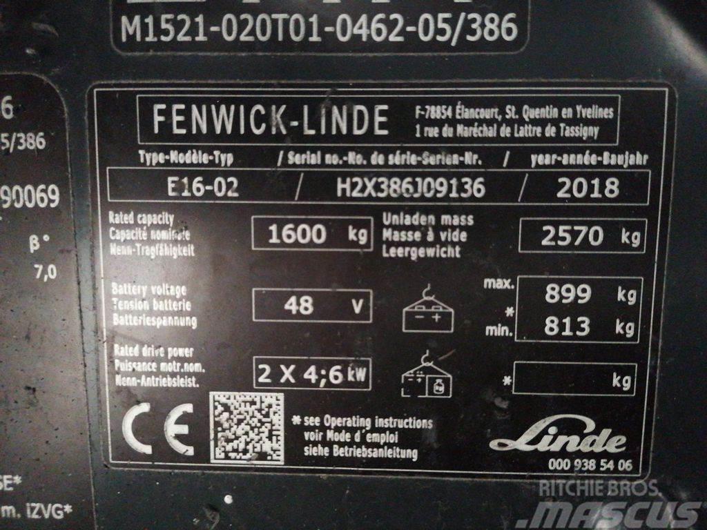 Linde E16-02 Elektrische heftrucks
