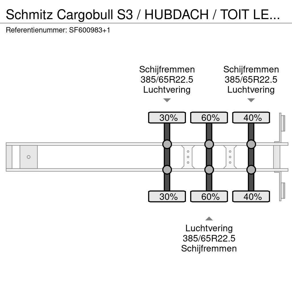Schmitz Cargobull S3 / HUBDACH / TOIT LEVANT / HEFDAK / COIL / COILM Schuifzeilen