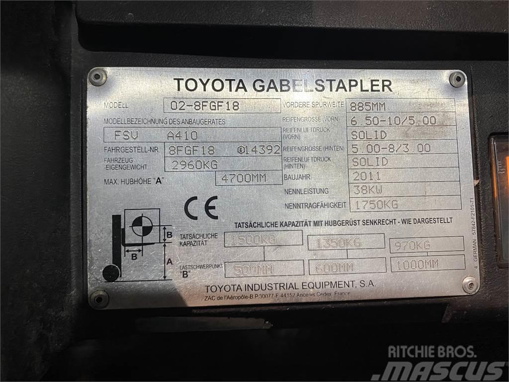 Toyota 02-8FGF18 LPG heftrucks