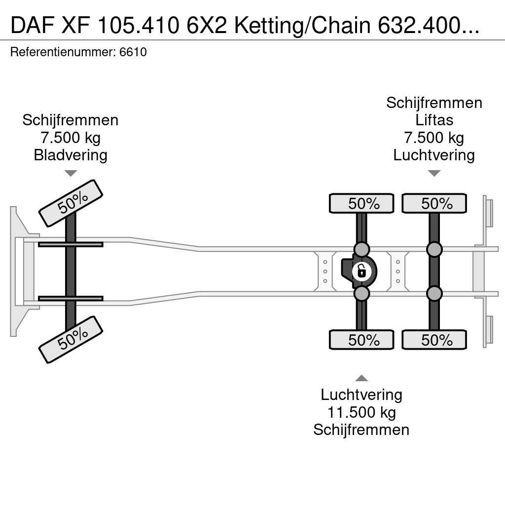 DAF XF 105.410 6X2 Ketting/Chain 632.400KM NL Truck Vrachtwagen met containersysteem
