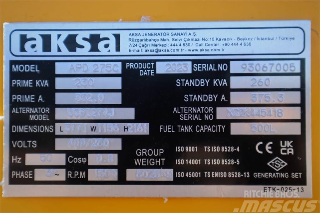 AKSA APD275C Valid inspection, *Guarantee! Diesel, 275 Diesel generatoren