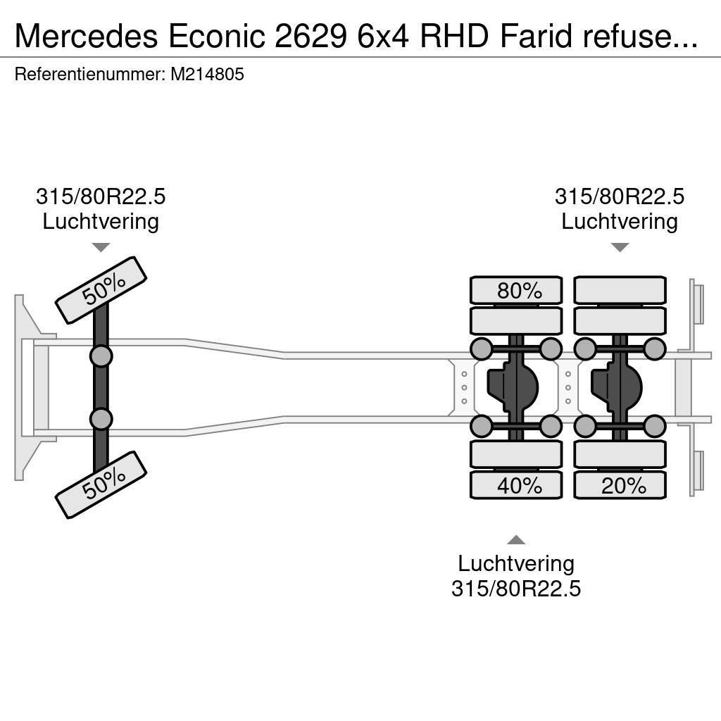 Mercedes-Benz Econic 2629 6x4 RHD Farid refuse truck Vuilniswagens