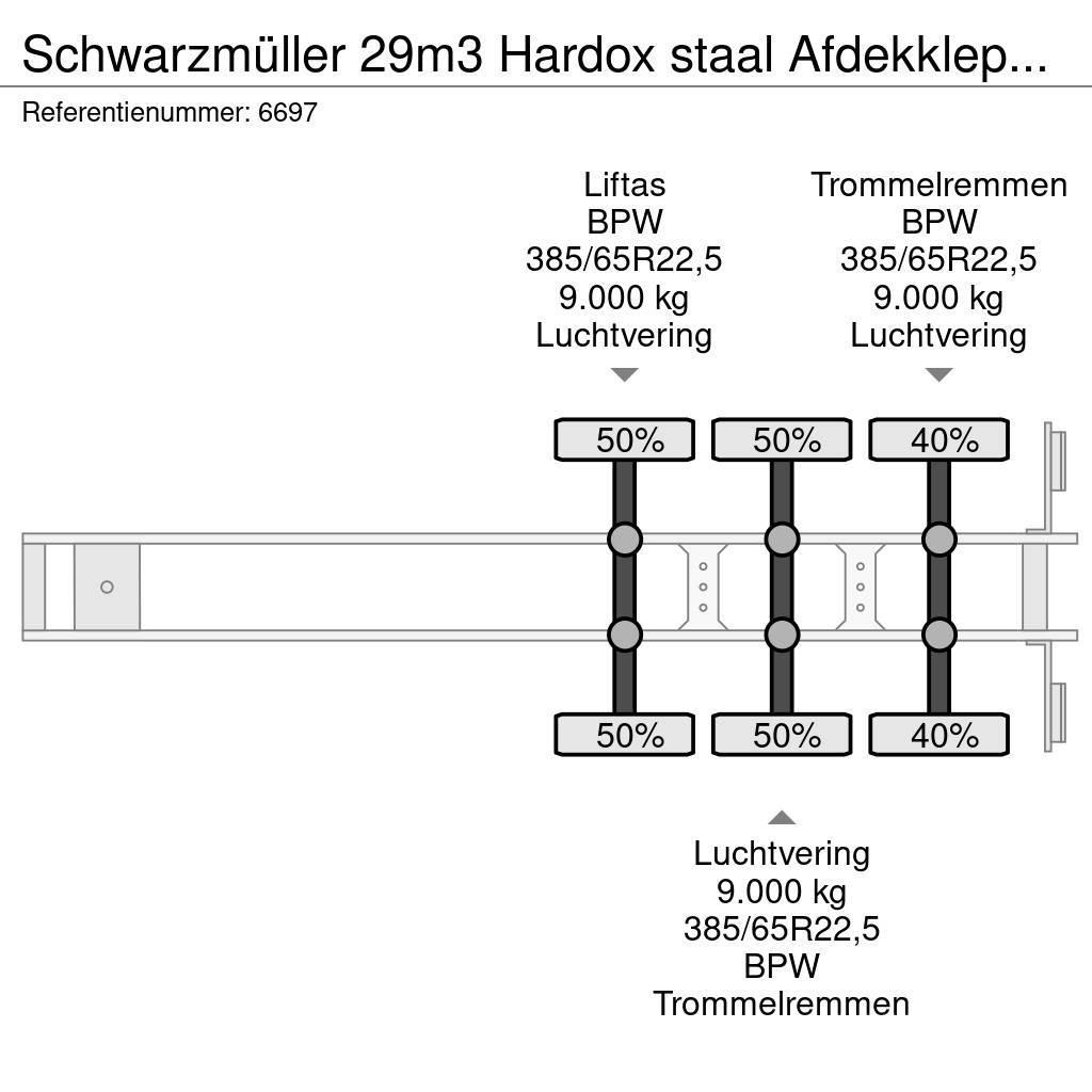 Schwarzmüller 29m3 Hardox staal Afdekkleppen Liftas Kippers