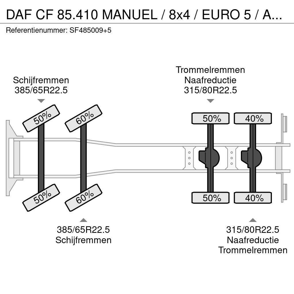 DAF CF 85.410 MANUEL / 8x4 / EURO 5 / AIRCO / GROS PON Kipper