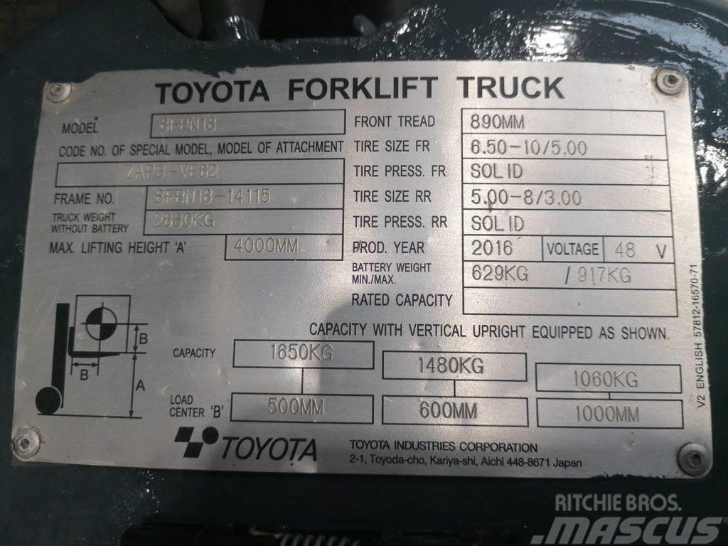 Toyota 8FBN18 Elektrische heftrucks