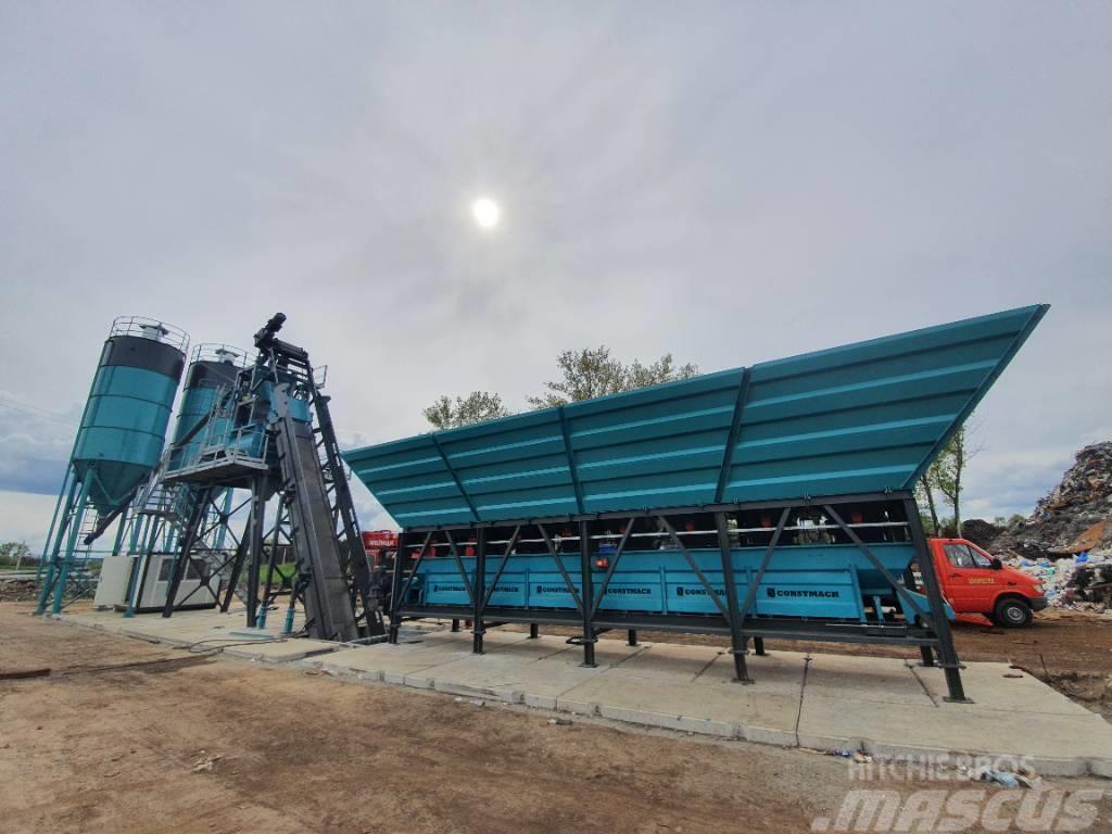 Constmach 100 M3/H Compact Concrete Batching Plant Menginstallaties