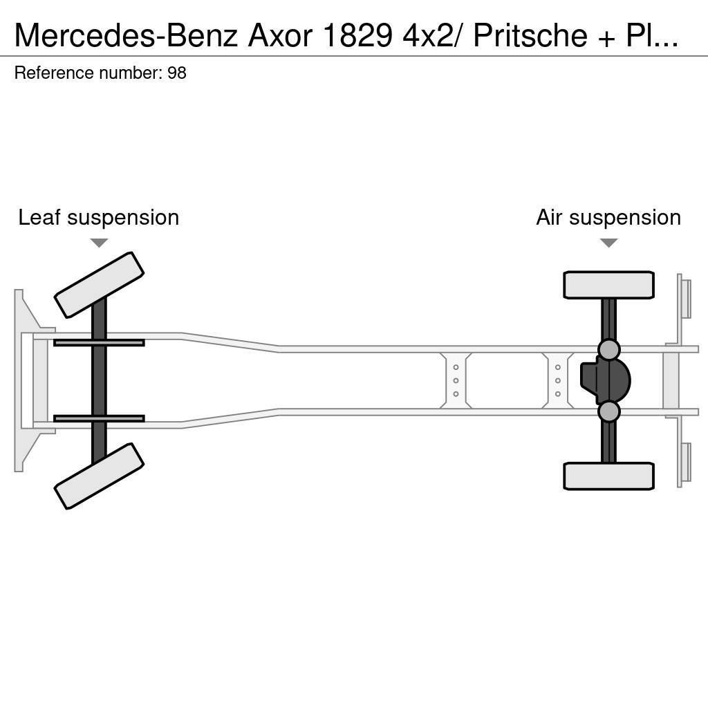 Mercedes-Benz Axor 1829 4x2/ Pritsche + Plane/Euro 4 Schuifzeilopbouw